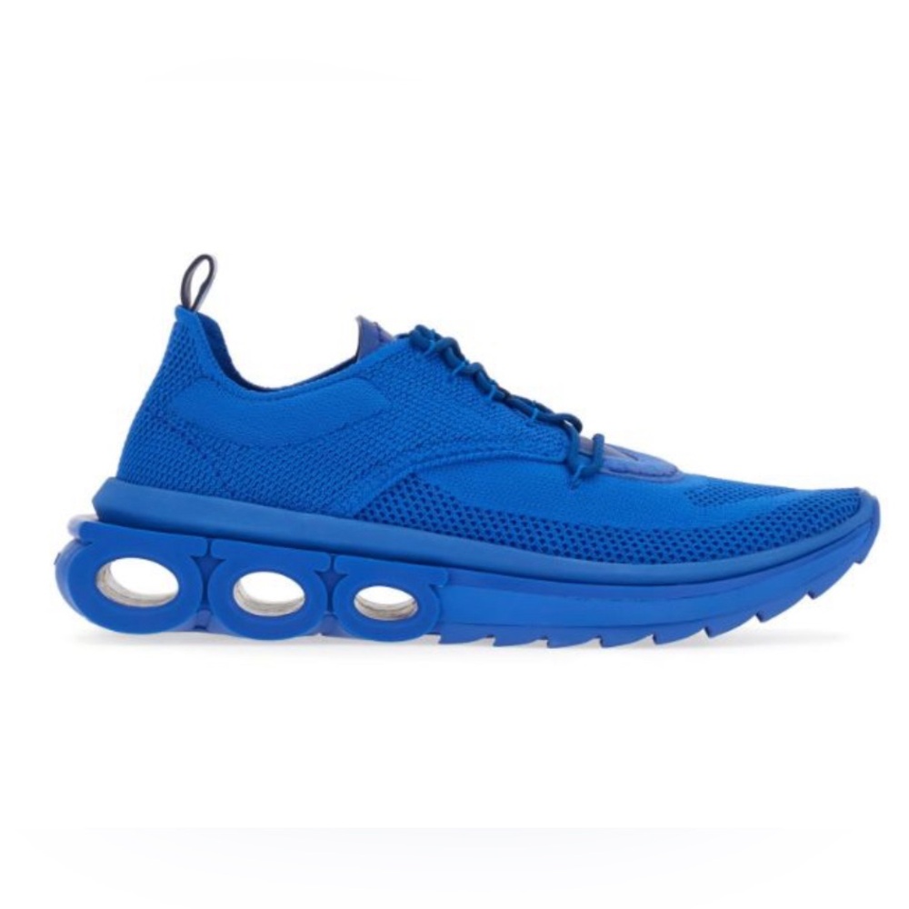 Ferragamo men’s knitted Nima cobalt blue sneakers new in box multiple sizes